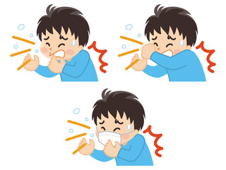 くしゃみをする男性　飛沫感染を予防しよう