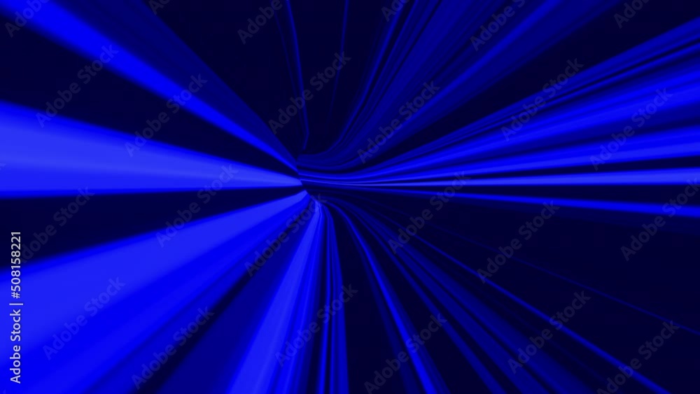 Aufkleber abstract dark blue hyperspace speed warp tunnel through time and space animation. 4k 3d loop sci-fi 
