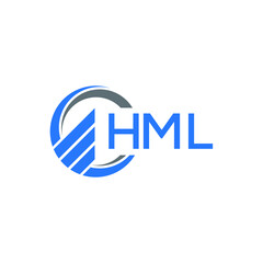 HML Flat accounting logo design on white background. HML creative initials Growth graph letter logo concept. HML business finance logo design. 
