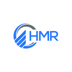 HMR Flat accounting logo design on white background. HMR creative initials Growth graph  letter logo concept. HMR business finance logo design.