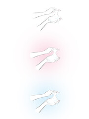 手に乗せた洗顔の泡のイラスト