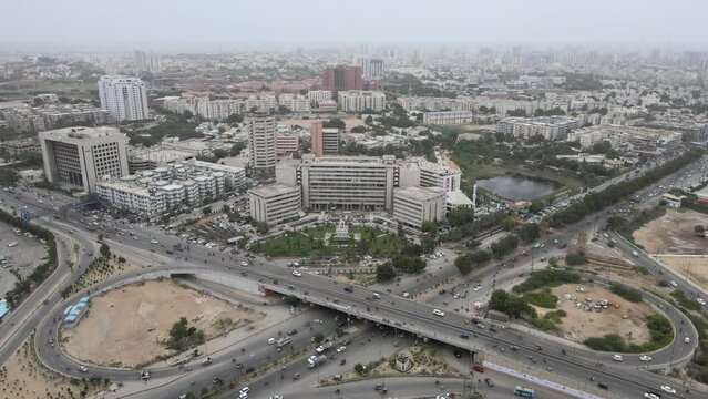 Civic Center Drone Shot Karachi Aerial Stock Footage Visual Sharks