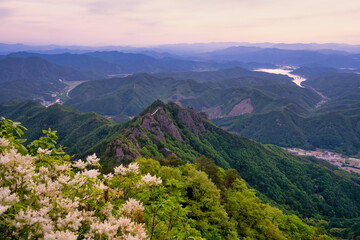 Scenic view of Mt.Gubongsan during sunrise