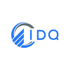 IDQ Flat accounting logo design on white  background. IDQ creative initials Growth graph letter logo concept. IDQ business finance logo design.