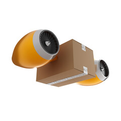 Creative concept 3d fast delivery box. 3D render.
