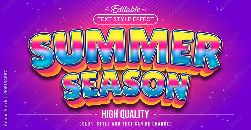 Poster editable text style effect - summer season text style theme.