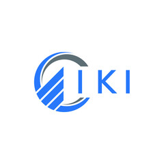 IKI Flat accounting logo design on white background. IKI creative initials Growth graph letter logo concept. IKI business finance logo design. 