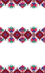 Traditional Ukrainian folk art knitted embroidery pattern. Vector illustration