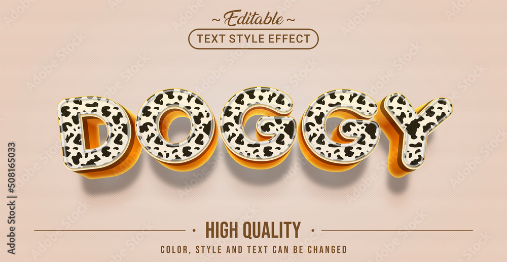 Poster Editable text style effect - Doggy text style theme.