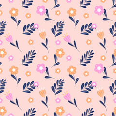 seamless pattern with flowers.