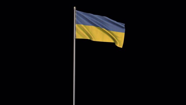 Ukraine flag, 4k video background is transparent