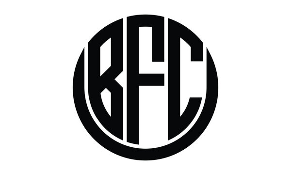 BFC shield with round shape logo design vector template | monogram logo | abstract logo | wordmark logo | lettermark logo | business logo | brand logo | flat logo.