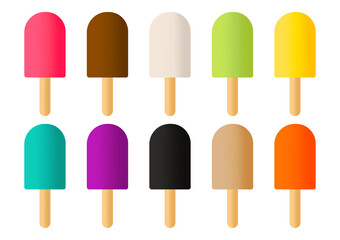 ice cream designwith mesh technique, with various flavors and bright colors and sweet colors