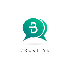 Creative Massage B Letter Logo Design Vector. B Logo Design Vector Illustration Template.