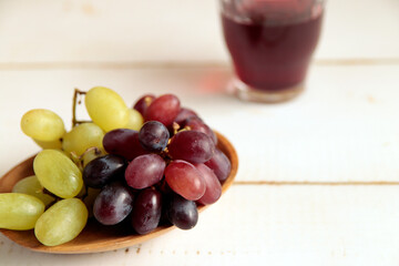 Grape that is the raw material of wine on the table