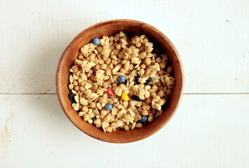 Breakfast cereal on the table