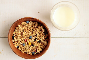 Breakfast cereal on the table