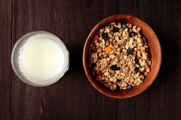 Breakfast cereal on the table