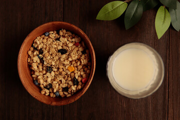 Breakfast cereal on the table