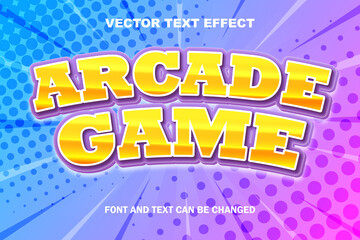 arcade game comic style 3d editable text effect text style background wallpaper banner poster flyer