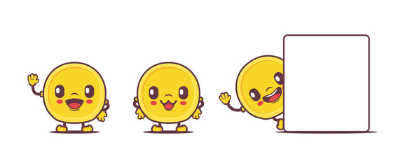 gold coin cartoon vector illustration