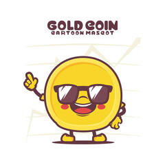 cartoon vector illustration gold coin