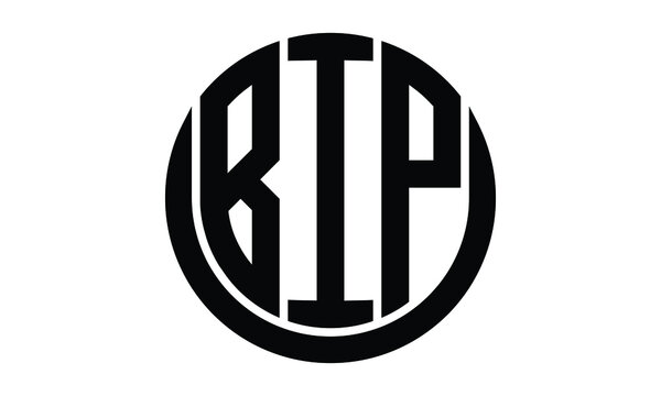 BIP shield with round shape logo design vector template | monogram logo | abstract logo | wordmark logo | lettermark logo | business logo | brand logo | flat logo.