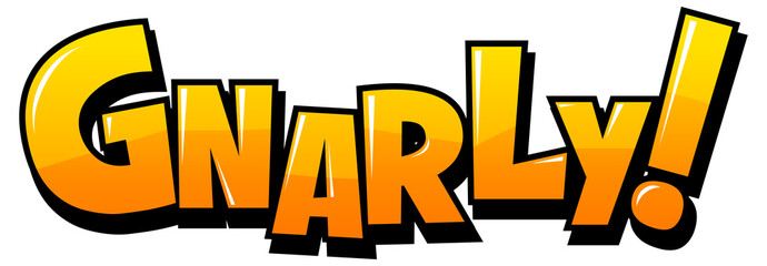 Gnarly isolated word text