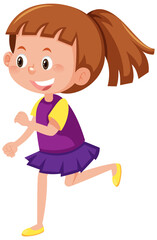 Cartoon girl in walking posture