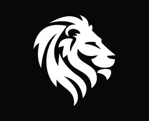 fierce lion head logo with mane