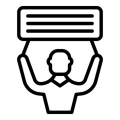 Man banner icon outline vector. Hero obstacle. Self career