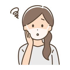 マスク焼けしている女性