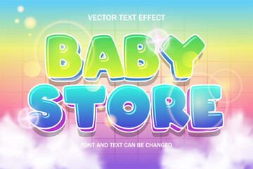 baby store cloud colorful 3d editable text effect font style template background wallpaper banner poster flyer