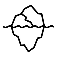 Huge iceberg icon outline vector. Glacier underwater. Water sea