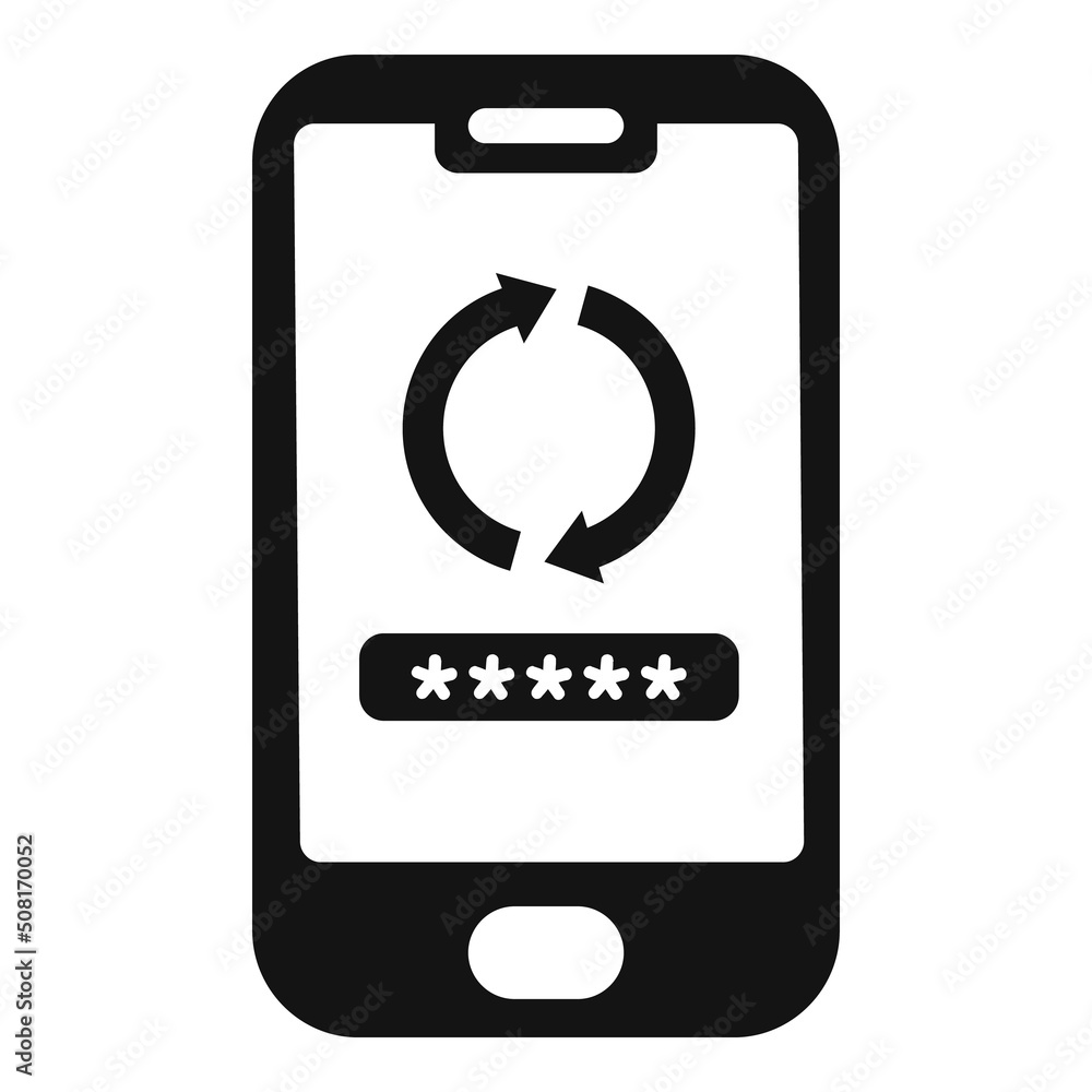Poster smartphone password recovery icon simple vector. ui page