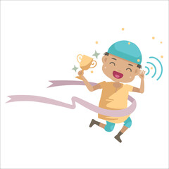 kids  listen cartoon vector