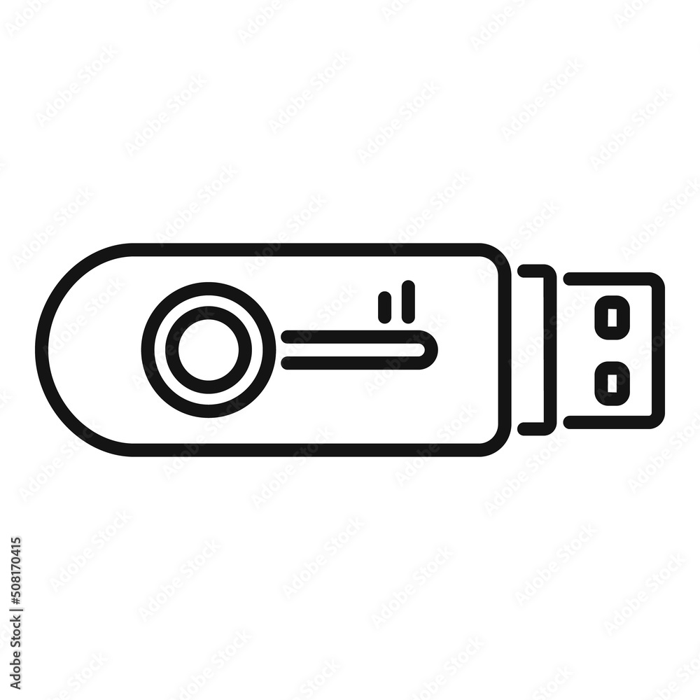 Poster usb flash password recovery icon outline vector. page account