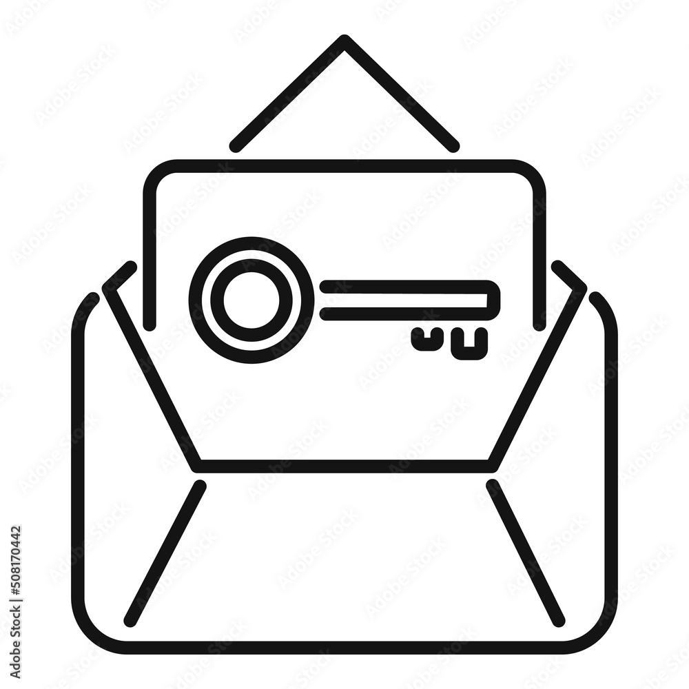 Poster mail password recovery icon outline vector. cyber security