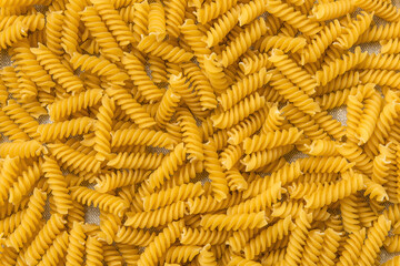 Fusilli pasta close-up, fusilli background
