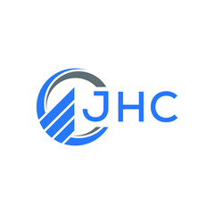 JHC Flat accounting logo design on white  background. JHC creative initials Growth graph letter logo concept. JHC business finance logo design.
