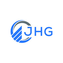 JHG Flat accounting logo design on white  background. JHG creative initials Growth graph letter logo concept. JHG business finance logo design.