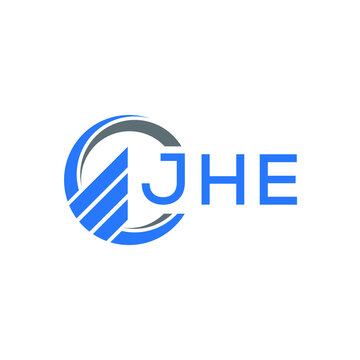JHE Flat accounting logo design on white  background. JHE creative initials Growth graph letter logo concept. JHE business finance logo design.