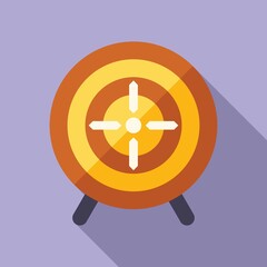 Focus target icon flat vector. Work goal