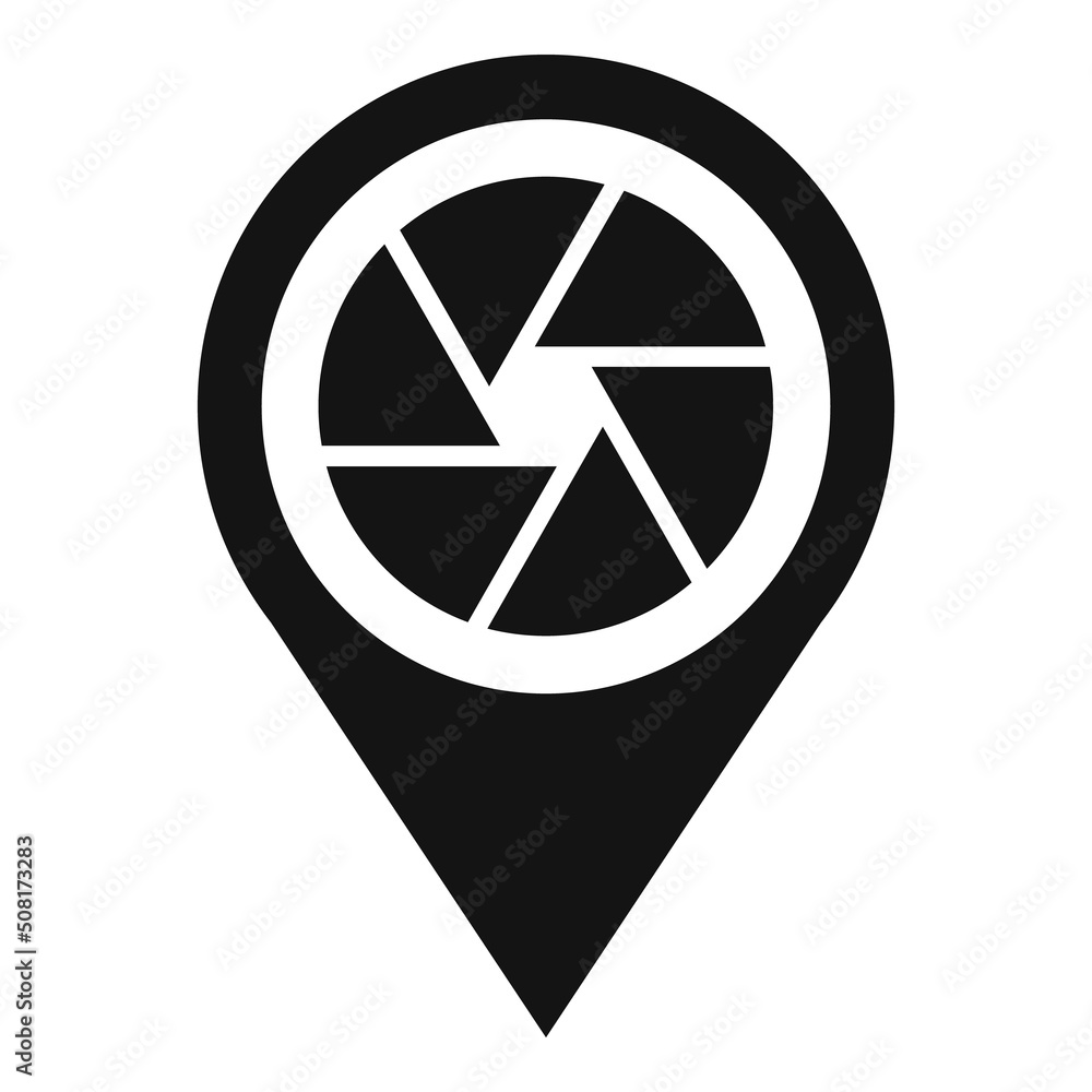 Poster focus location icon simple vector. dart meeting