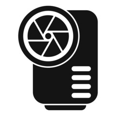 Action camera focus icon simple vector. Goal social