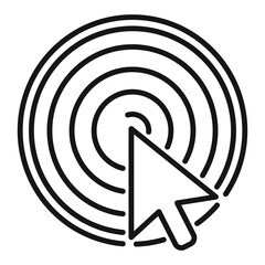 Cursor focus icon outline vector. Work goal