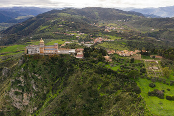 Fototapeta na wymiar Aerial view of Sanctuary of Tindari, Sicily, Italy