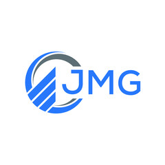 JMG Flat accounting logo design on white  background. JMG creative initials Growth graph letter logo concept. JMG business finance logo design.