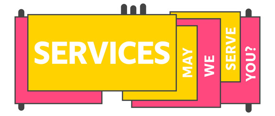 Services Pink Yellow Boxes Horizontal
