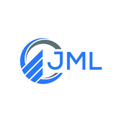 JML Flat accounting logo design on white  background. JML creative initials Growth graph letter logo concept. JML business finance logo design.